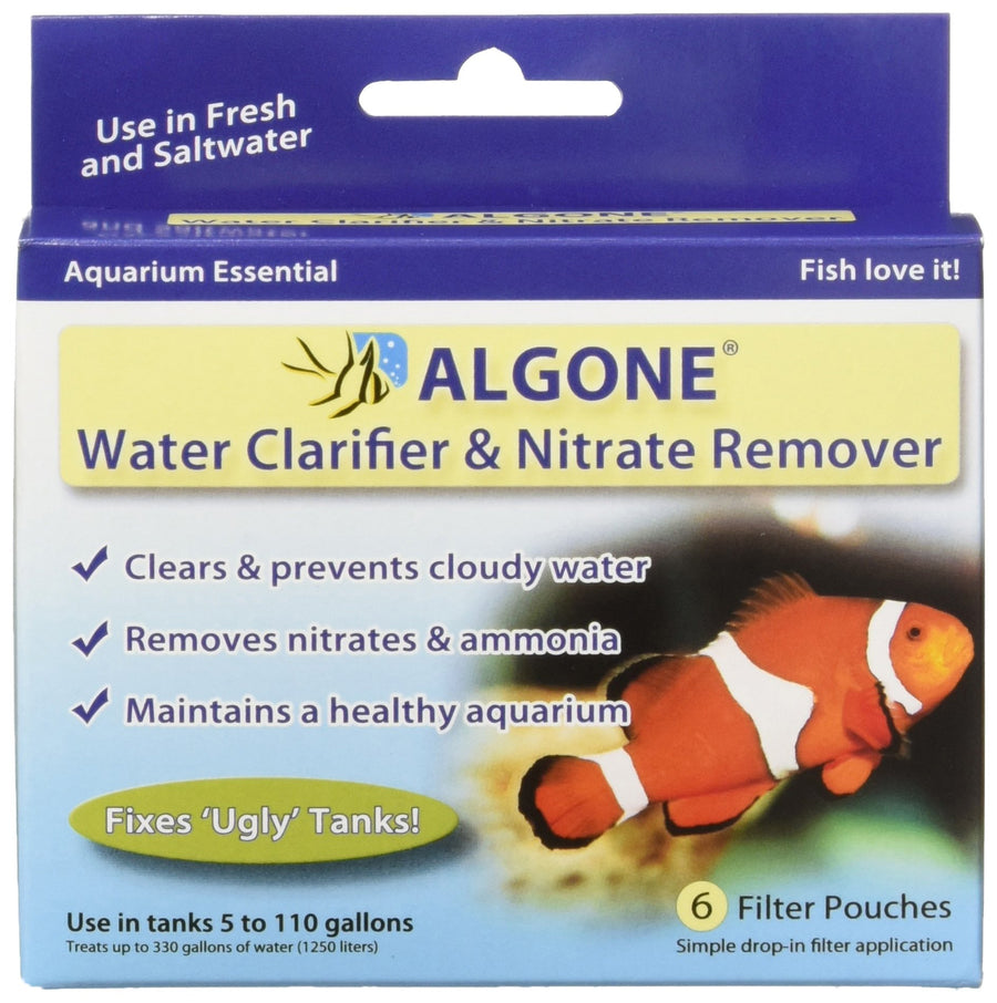Aquarium Water Clarifier and Nitrate Remover, 6 filter pouches