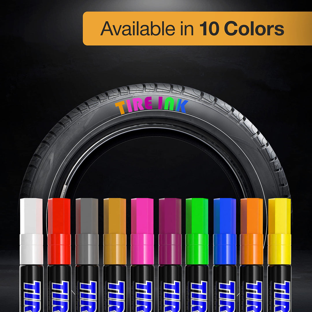 | Paint Pen for Car Tires | Permanent and Waterproof | Carwash Safe (White, 1 Pen)