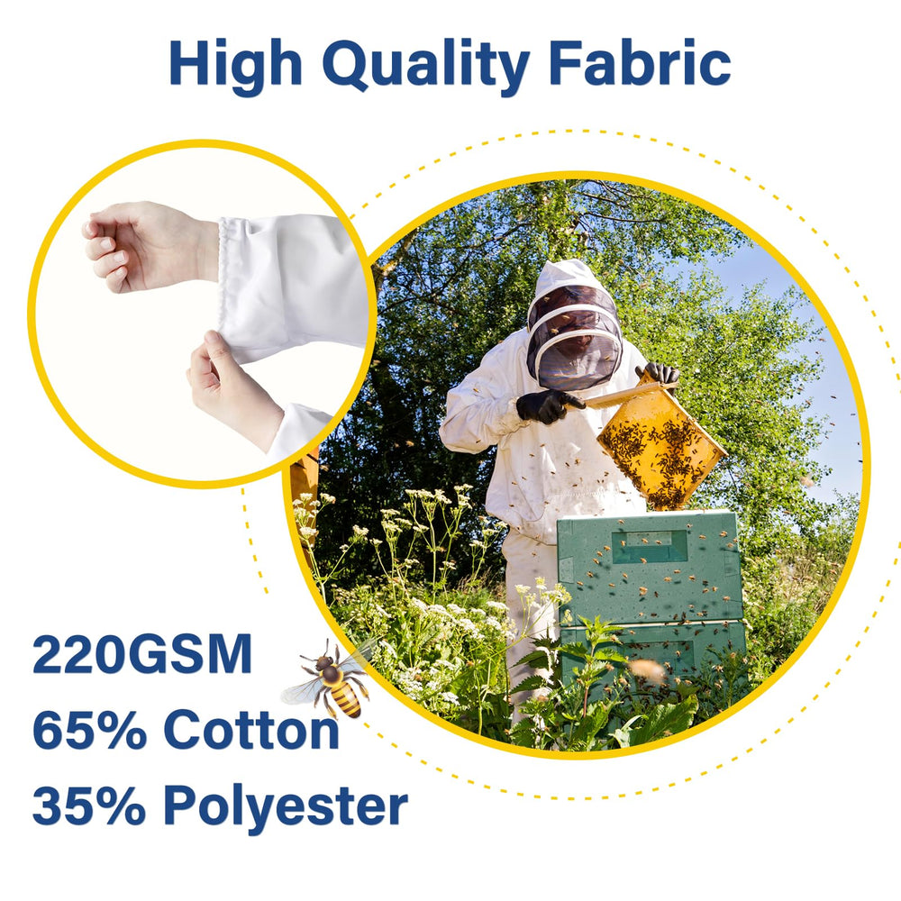 Professional Bee Suit for Men Women, Beekeeping Suit Beekeeper Suit with Glove &Ventilated Hood, Multi-Size Bee Outfit for Backyard and Bee Keeper