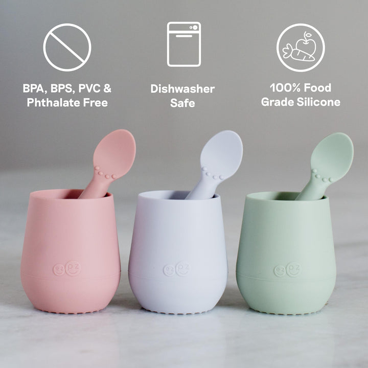 Tiny Cup (Lime) - 100% Silicone Training Cup for Infants - 4 months + - Designed by a Pediatric Feeding Specialist - Baby-led Weaning Essentials & Baby Gifts