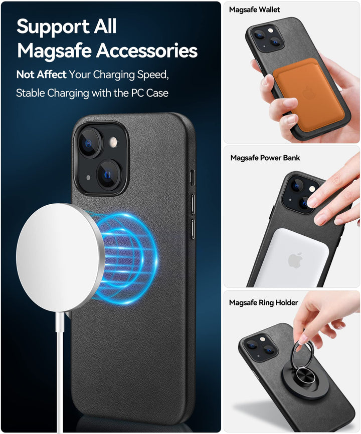 Wallet Case for iPhone 14 Pro with Magsafe, Premium PU Leather Flip Folio Cover RFID Blocking with Card Slot, Magnetic Kickstand Shockproof Cover Designed for iPhone 14 Pro 6.1''-Black