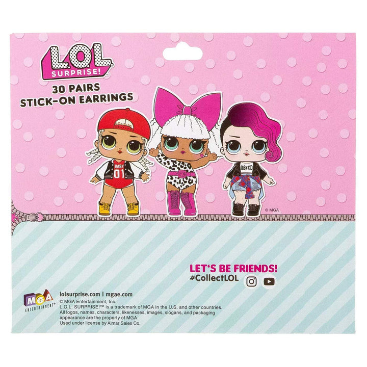 LOL Dolls Sticker Earrings (24 Pair) Earrings Stickers, Birthdays, Party Favor