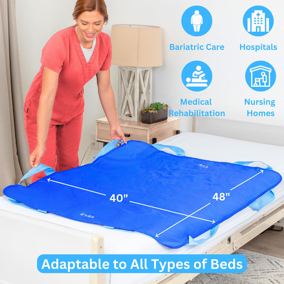 Positioning Bed Pads for Elderly - 48 x 40” Draw Sheets for Hospital Bed, Reusable & Washable Bed Positioning Pads, Draw Sheets with Handles, Medical Supplies for Elderly & Bed Ridden Patients