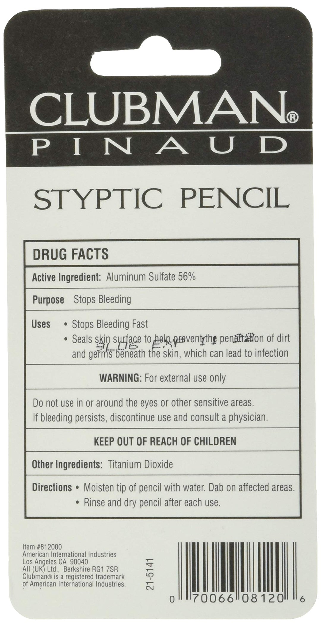 Pinaud Styptic Pencil, 0.33 oz (Pack of 3)