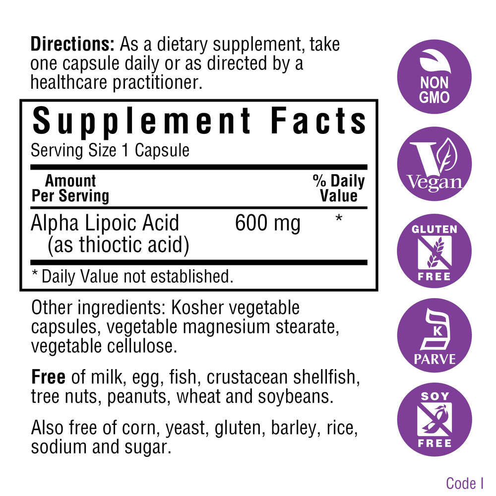 BLUEBONNET NUTRITION ALPHA LIPOIC ACID 100 mg