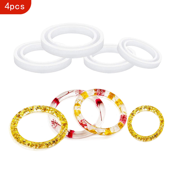 Bracelet Mold,Round Silicone Mould,Crystal Epoxy Mold for DIY Resin Bangle Bracelet Jewelry Making Silicone Bracelet Molds Resin Casting Mold for Jewelry Making DIY Crafts(4Sizes)