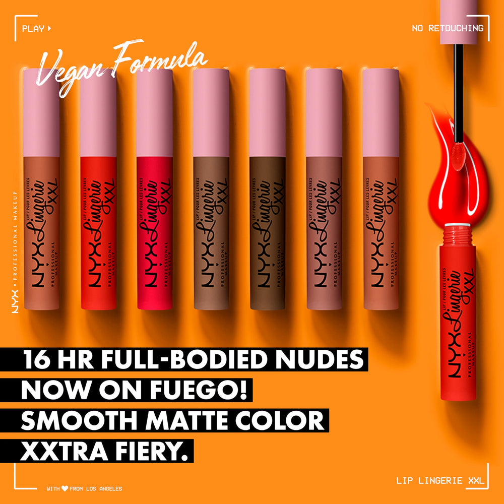 PROFESSIONAL MAKEUP Lip Lingerie XXL Matte Liquid Lipstick - Gettin Caliente (Bright Red Orange)