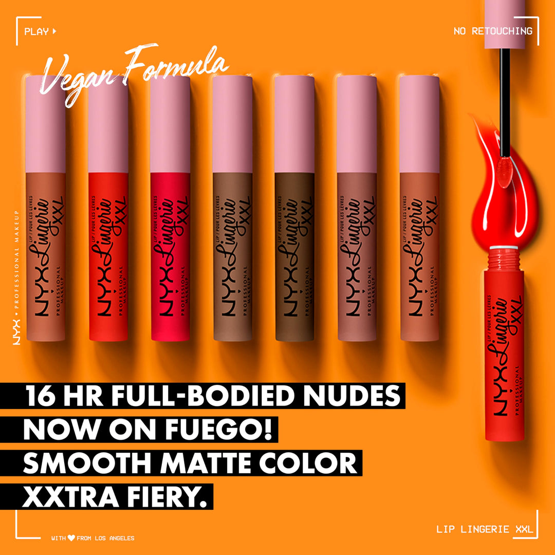 PROFESSIONAL MAKEUP Lip Lingerie XXL Matte Liquid Lipstick - Gettin Caliente (Bright Red Orange)