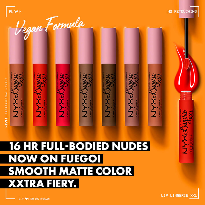 PROFESSIONAL MAKEUP Lip Lingerie XXL Matte Liquid Lipstick - Gettin Caliente (Bright Red Orange)