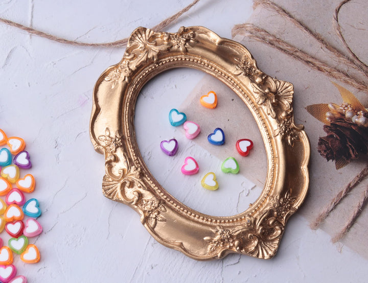 150 Pcs Heart Shape Beads with 2 Holes Acrylic Colorful Love Mixed Flat Loose Pony Beads for DIY Jewelry Making Bracelet Necklace Crafting Key Chain Ring Earring (Heart)