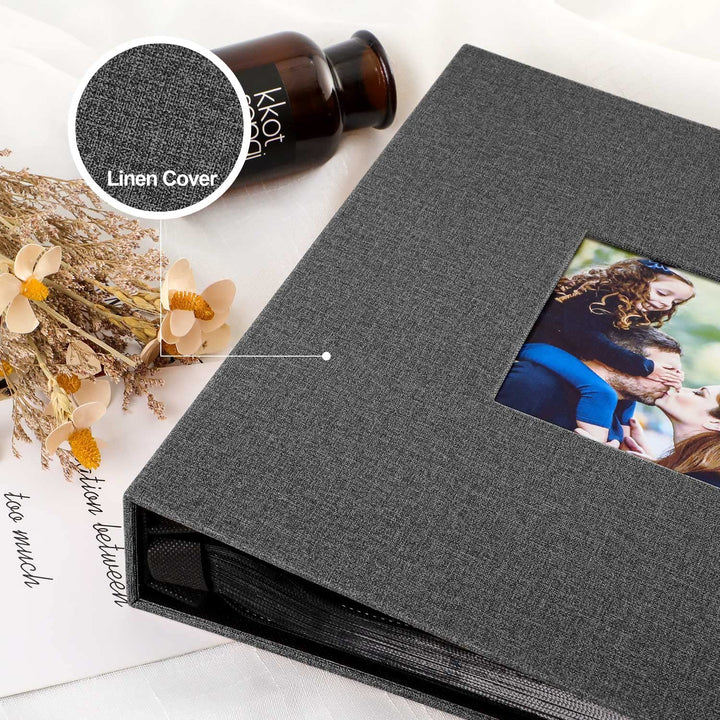 Photo Album 4x6 1000 Pockets, Extra Large Capacity Linen Cover Picture Albums Holds 1000 Horizontal and Vertical Photos Black
