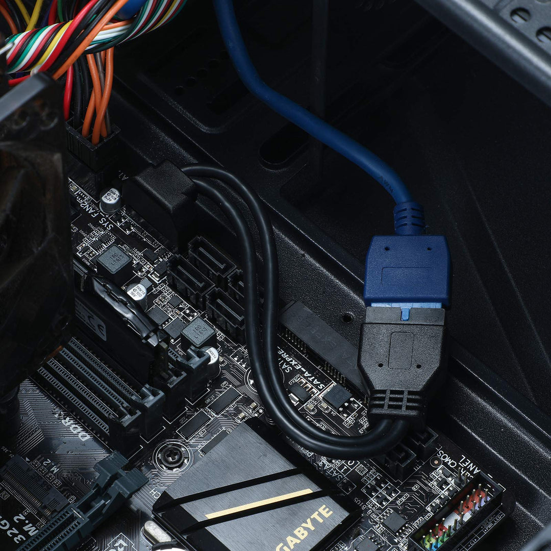 SATA USB Extension Cable USB 3.0 Motherboard Front 19 Pin Male to Female Extension Cable High Speed Connector (The Interface Faces Inward)