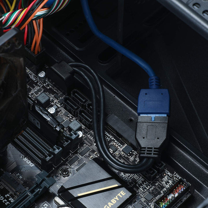 SATA USB Extension Cable USB 3.0 Motherboard Front 19 Pin Male to Female Extension Cable High Speed Connector (The Interface Faces Inward)