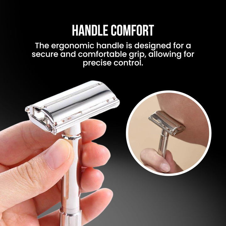 Shaving Factory Twist to Open Double Edge Safety Razor and 10 Blades
