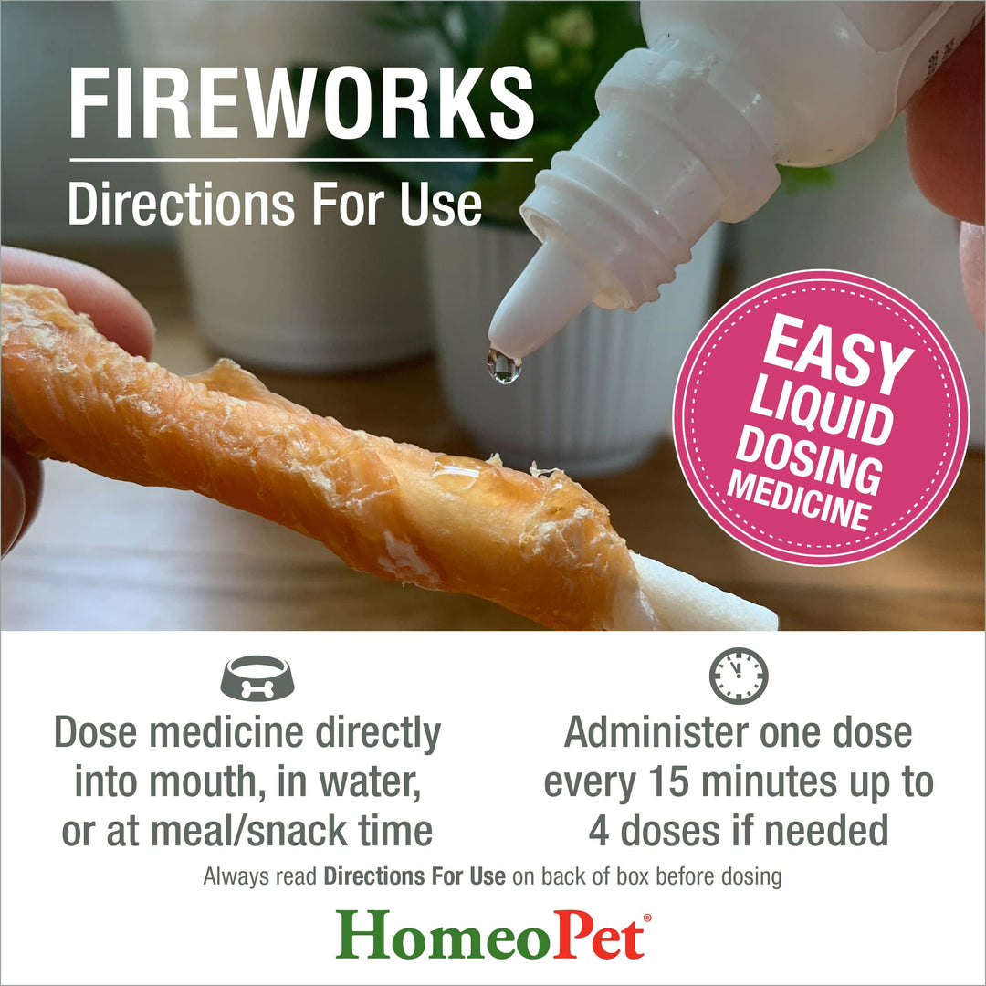 Fireworks, Safe and Natural Loud-Noise Anxiety Relief for Dogs, Cats, and Other Small Animals, Calming Care, 15 Milliliters