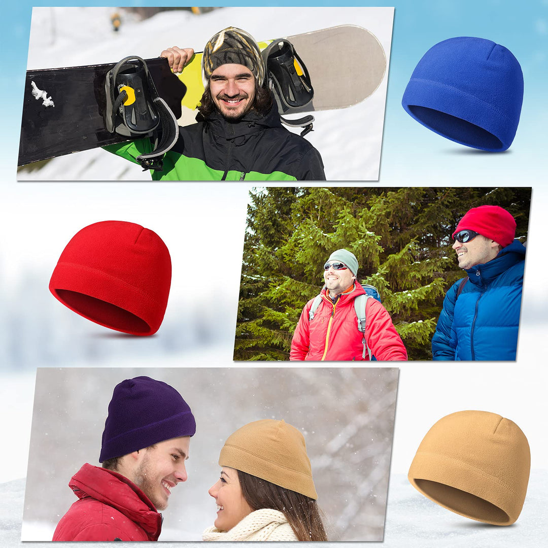 8 Pieces Fleece Hat Mens Winter Skull Cap Tactical Fleece Skull Beanie for Running Skiing Cycling Sports (Chic Style)