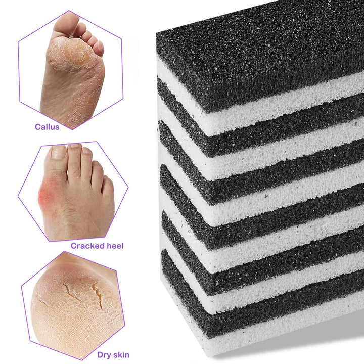 2 in 1 Pumice Stone for Feet,6 Pack Foot Scrubber & Callus Remover, Stone Scrubber for Hard Skin,Foot Pumice,Dead Skin Remover for Feet, Heels, Hands and Body