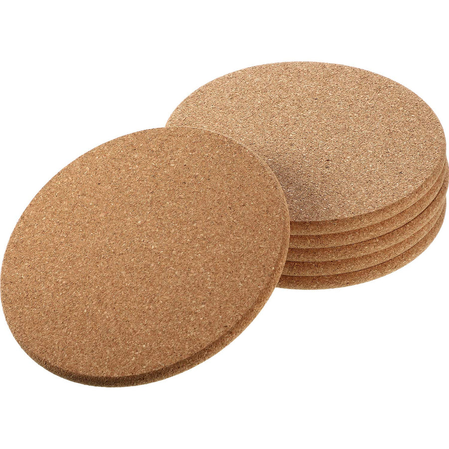 6 Pieces Round 6 Absorbent Cork Coasters Wooden 0.3 Inch Thick Cork Drink Coasters for Home, Drinks Coffee Table Dining Wooden Table Desk