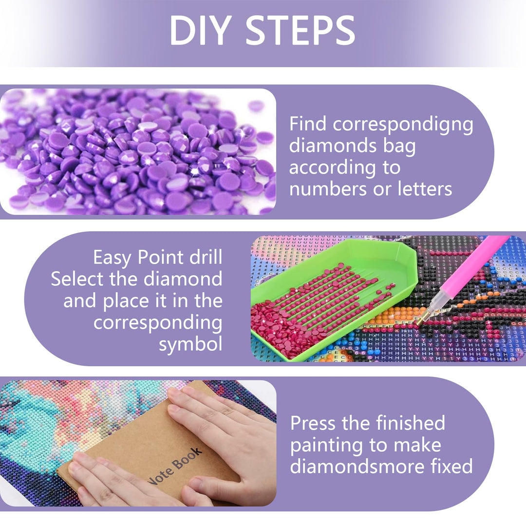 5D Diamond Art Painting Kits Buddha Flower Round Full Drill, DIY Paint with Diamonds Art Oil Painting Statue Crystal Rhinestone Cross Stitch for Home Office Wall Crafts Decorations 12×16 Inch