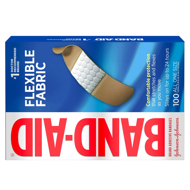 All One Size 1, 100 Count : Brand Flexible Fabric Adhesive Bandages for Minor Wound Care, 100 Count