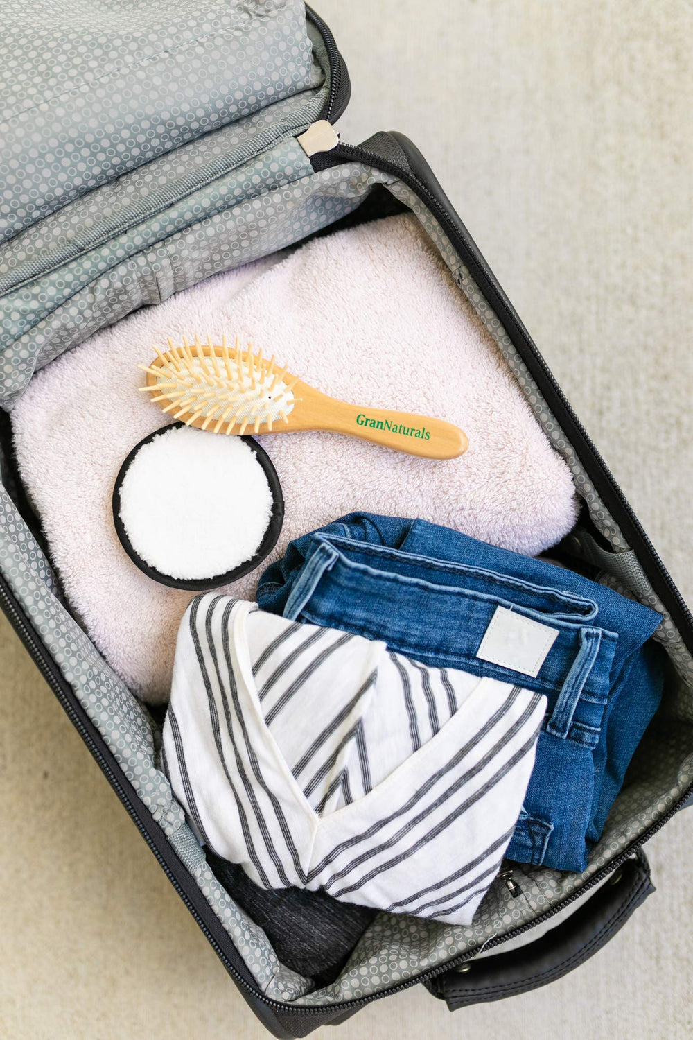 Detangling Wooden Bristle Hair Brush - Small, Travel Size