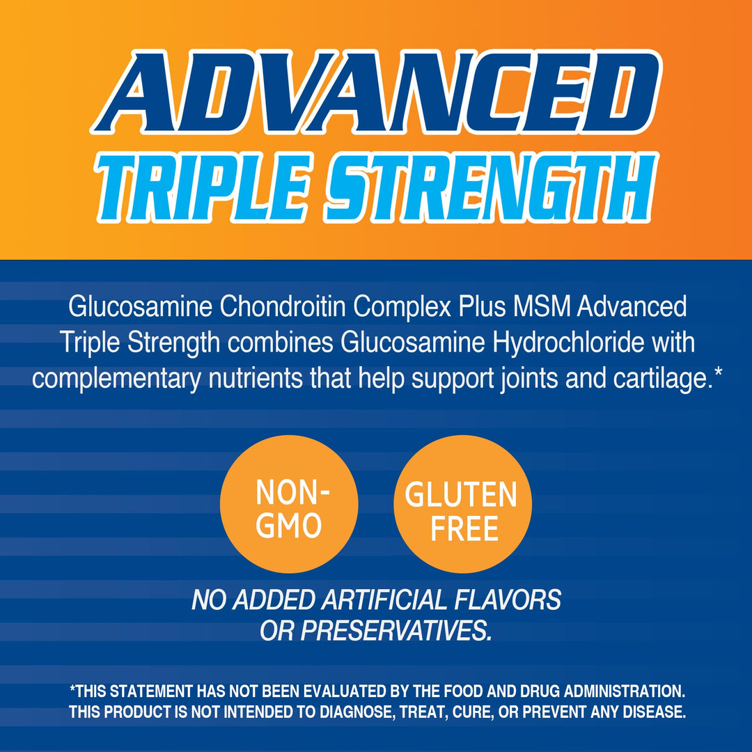 Glucosamine and Chondroitin, Advanced 3X Tablets, 80 Count