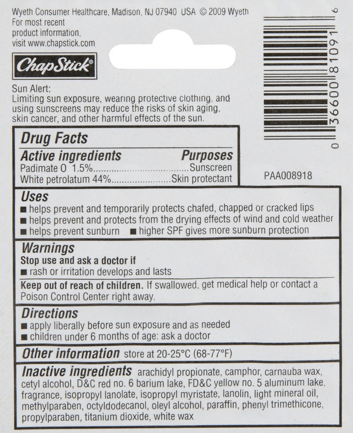 Skin Protectant/Sunscreen, Spf 4, Original, Value Pack 0.45 Oz (Pack Of 12)