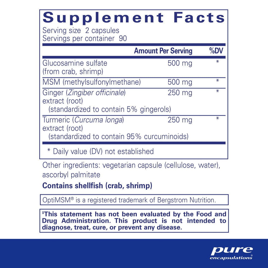Glucosamine MSM | Supplement for Joint Support, Mobility, Comfort, Cartilage Health, and Connective Tissue* | 180 Capsules