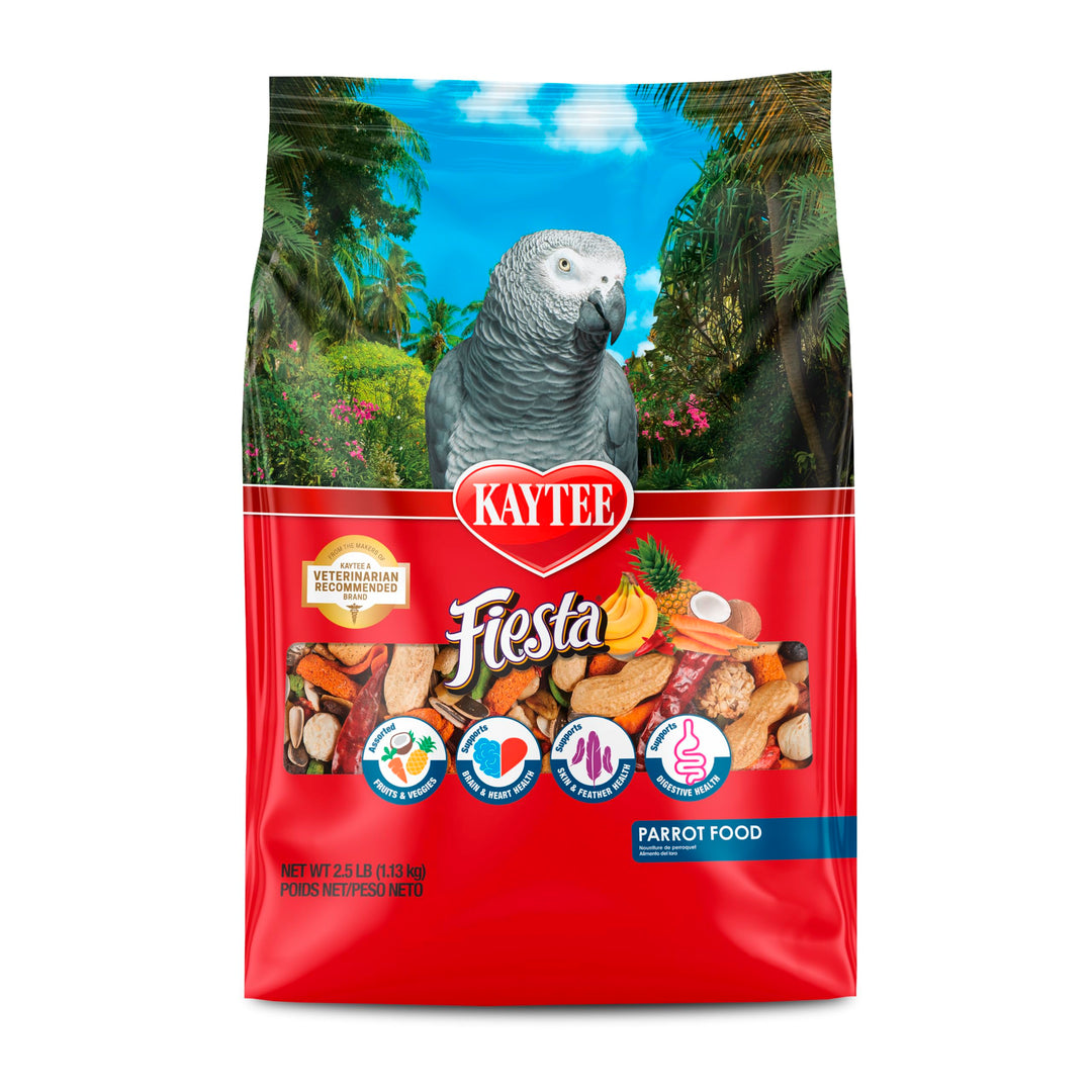 Fiesta Parrot Food, Nutritious and Fun Blend, Supports Skin, Feather, Digestion, Brain and Heart Health, 2.5 pounds