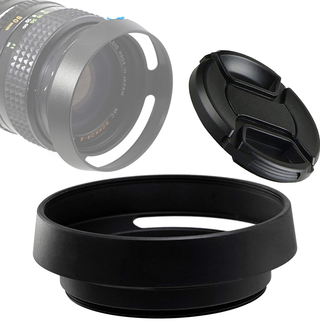 39mm Metal Curved Lens Hood, 39mm Vented Hood, 39mm Lens Hood for Fuji Leica Leitz Panasonic Olympus Panasonic Sony Lens, 39mm Screw-in Lens Hood