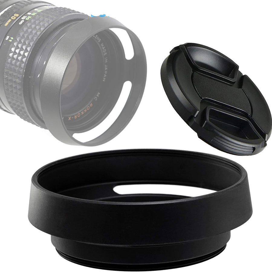 39mm Metal Curved Lens Hood, 39mm Vented Hood, 39mm Lens Hood for Fuji Leica Leitz Panasonic Olympus Panasonic Sony Lens, 39mm Screw-in Lens Hood