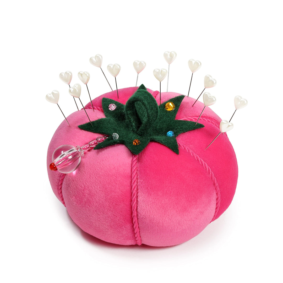 Velvet Tomato Pin Cushion-Pink