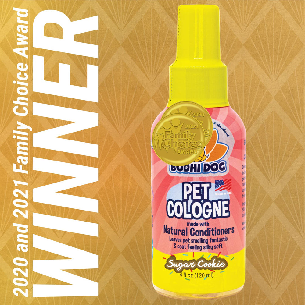 Natural Dog Cologne (Sugar Cookie) - Premium Scented Deodorizing Pet Perfume with Conditioner for Dogs & Cats - Keeps Pets Fresh & Clean - Gentle and Safe Formula, Made in USA (4 Fl Oz)