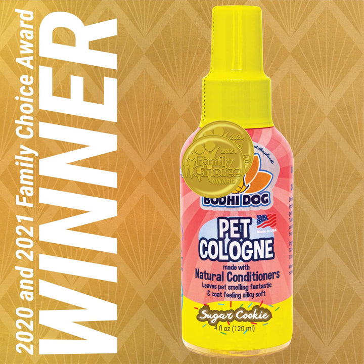 Natural Dog Cologne (Sugar Cookie) - Premium Scented Deodorizing Pet Perfume with Conditioner for Dogs & Cats - Keeps Pets Fresh & Clean - Gentle and Safe Formula, Made in USA (4 Fl Oz)