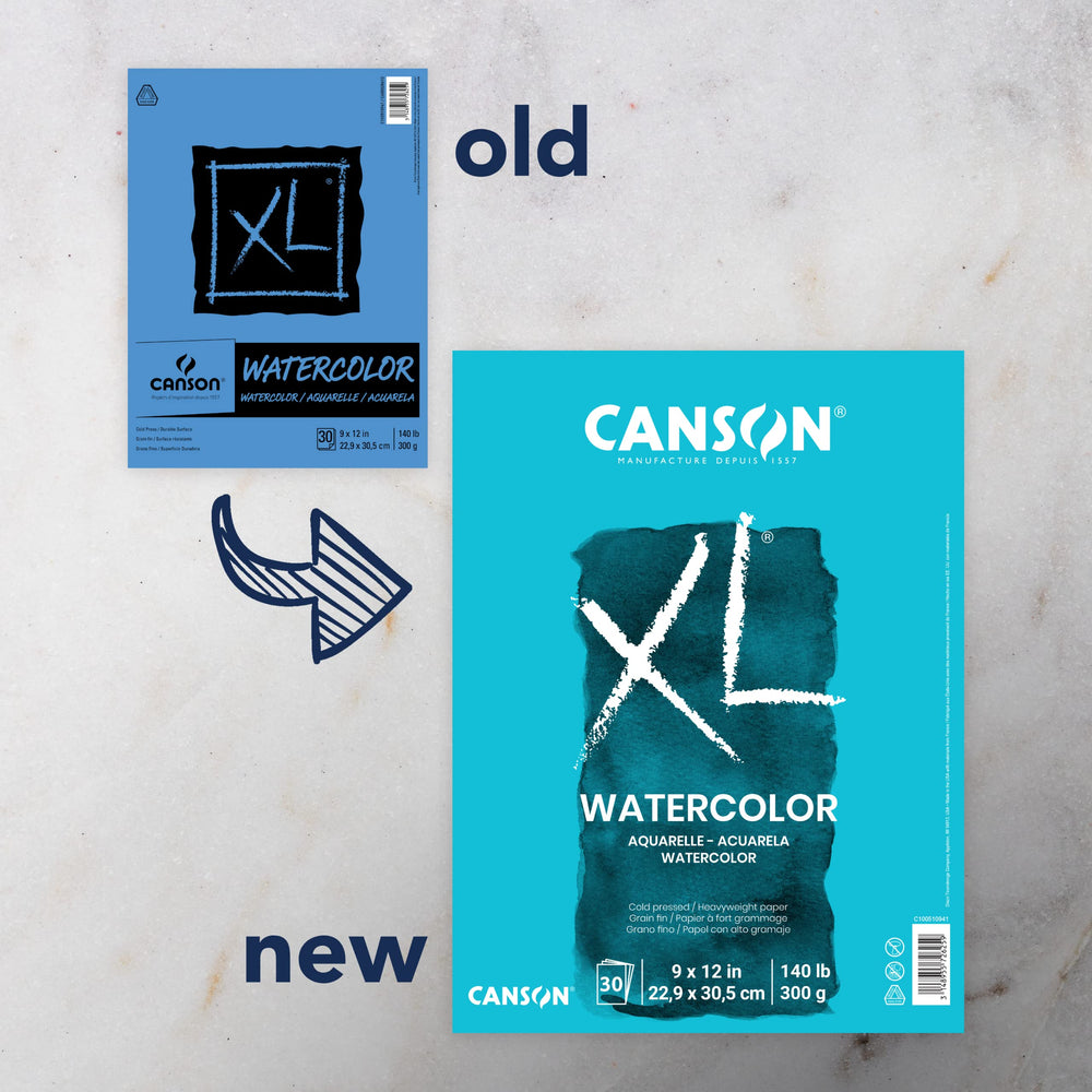 XL Series Watercolor Pad, Heavyweight White Paper, Foldover Binding, 30 Sheets, 9x12 inch