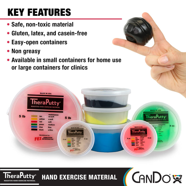 TheraPutty Standard Hand Exercise Putty For Rehabilitation, Exercises, Hand Therapy, Occupational Therapy, Hand Strengthening, Improve Motor Skills, Stress Relief