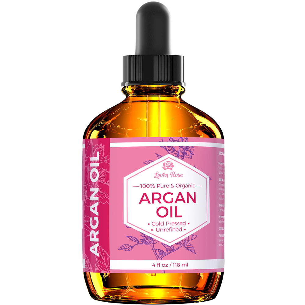 Argan Oil for Face, Hair and Skin - 4 oz 100% Pure Moroccan Cold-Pressed Organic