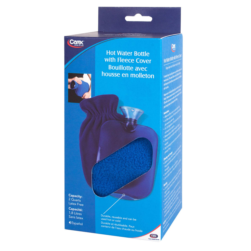 Health Brands Hot Water Bottle with Fleece Cover