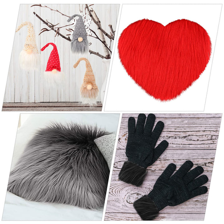 8 Pieces Faux Fox Fur Square Fabric 10 x 10 Inch Shaggy Fur Patches Fabric Cuts Chair Cover Seat Cushion Pad Supplies for DIY Craft (Multi-Colored)