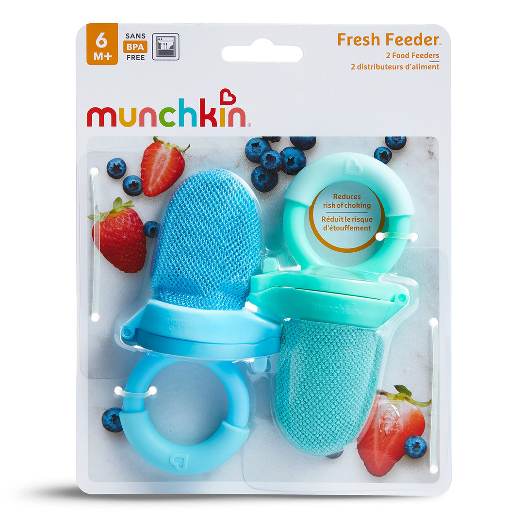 Baby Feeder for Fresh Food and Fruit, 2 Pack, Blue/Mint