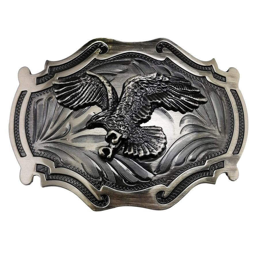 Vintage Retro Native American Grey Big Eagle Belt Buckle For Men