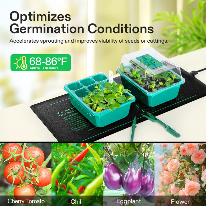 Durable Waterproof Seedling Heat Mat 10 x 20.75 UL & MET-Certified Warm Hydroponic Heating Pad for Germination, Indoor Gardening, Greenhouse
