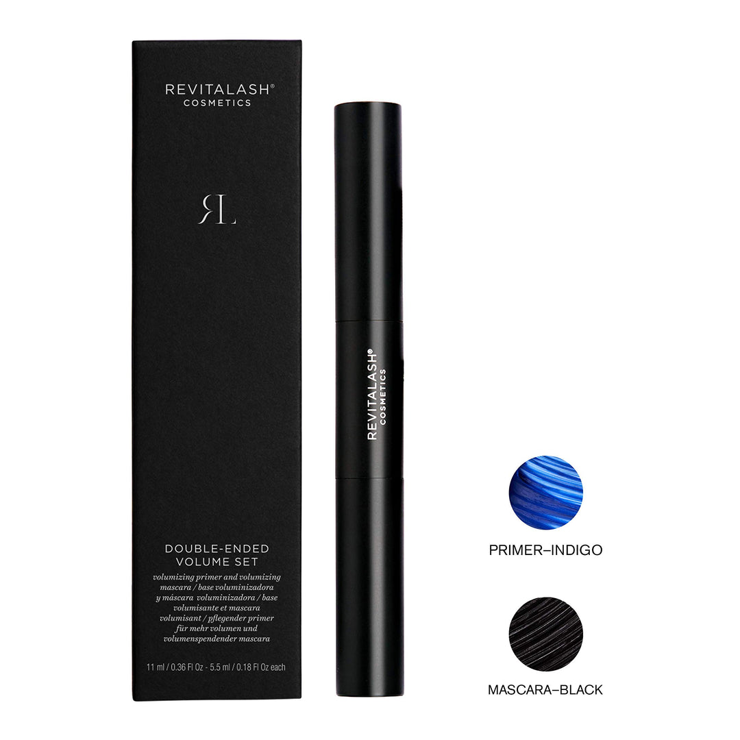 Cosmetics, Double-Ended Volume Set, Eyelash Primer & Mascara, Hypoallergenic & Cruelty Free