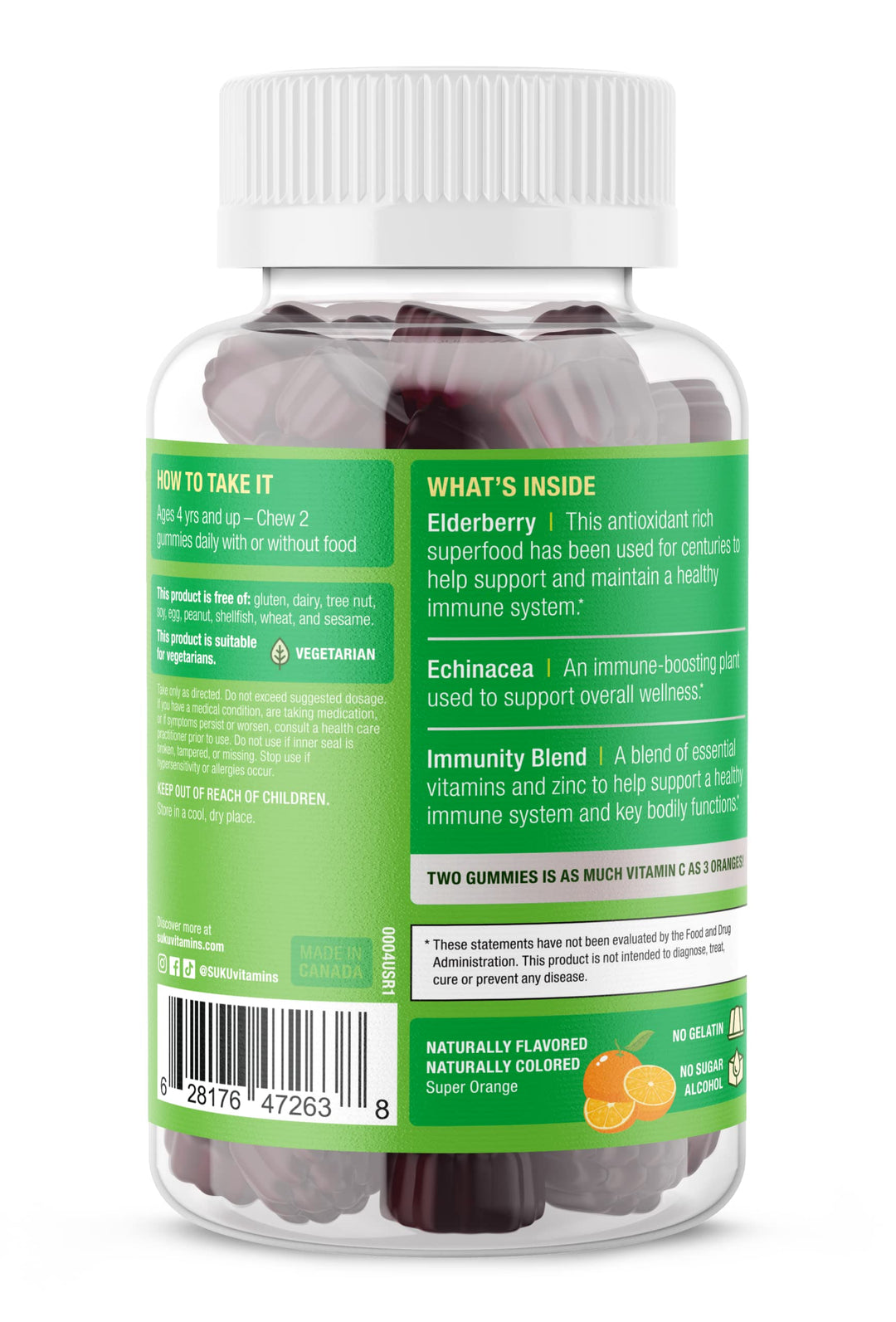 Vitamins - Kids Super Immunity - Elderberry, Echinacea, Vitamin A and Zinc Gummies for Immune Support - Easy to Chew - Non GMO, Gluten Sugar Free - Pomegranate Lime Gummy Vitamins, 50 Count