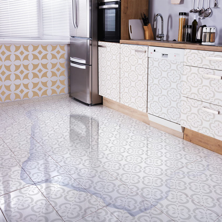9 Pieces Floor Stencils Wall Stencils for Painting, Large Tile Stencils for Painting Walls Concrete Floor Stencils Drawing Pattern Templates Kit in 9 Styles (Simple Style,12 x 12 Inch)