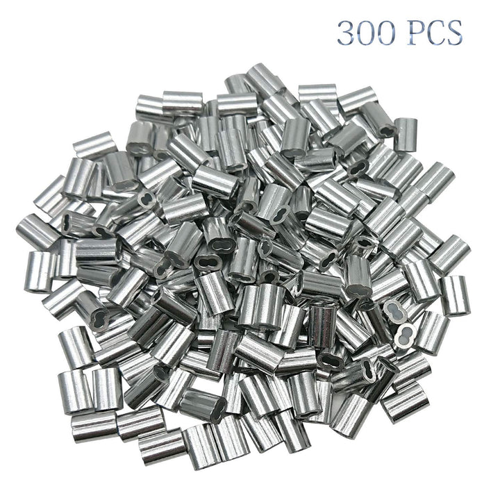 1/16 inch Cable Ferrule 300PCS, Aluminum Crimping Loop Sleeve for Wire Rope and Cable