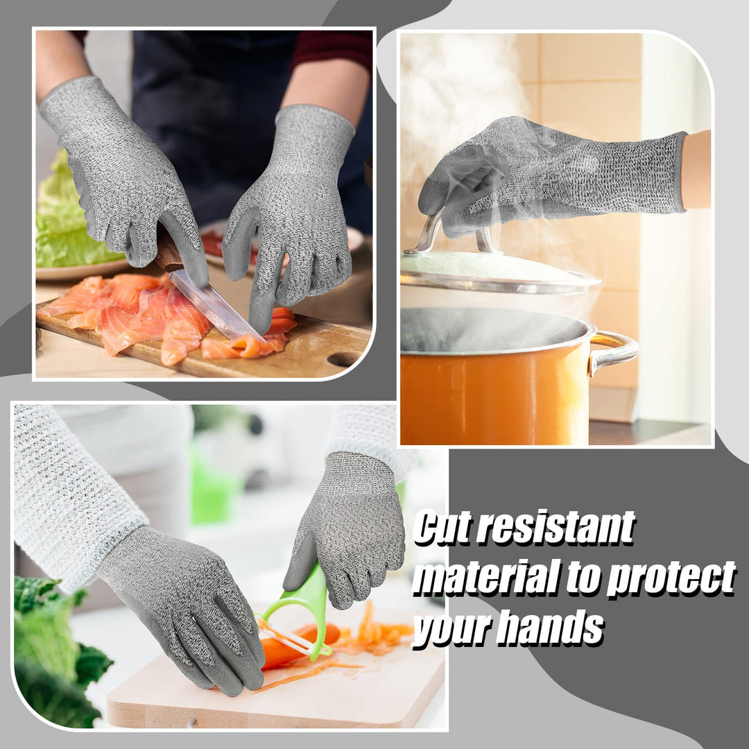 Level 5 Cut Resistant Gloves, 6 Count, Grey, Unisex, Protective Glove