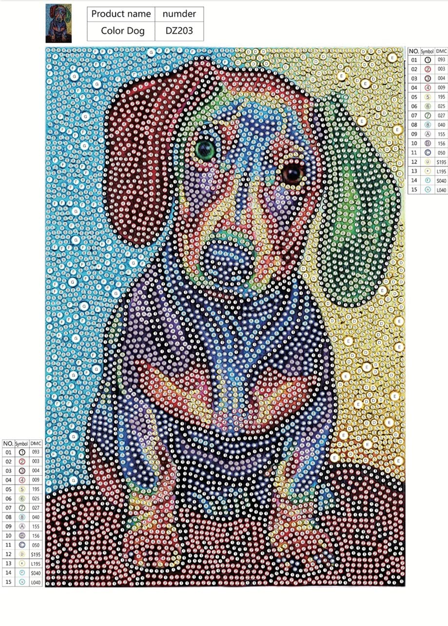 DIY 5D Diamond Painting by Number Kit for Mothers Day Gifts, Full Drill Diamond Painting Embroidery Art Craft Mosaic Making Supplies Paint with Diamonds for Wall Art Home Decor Dog 10x14 inch