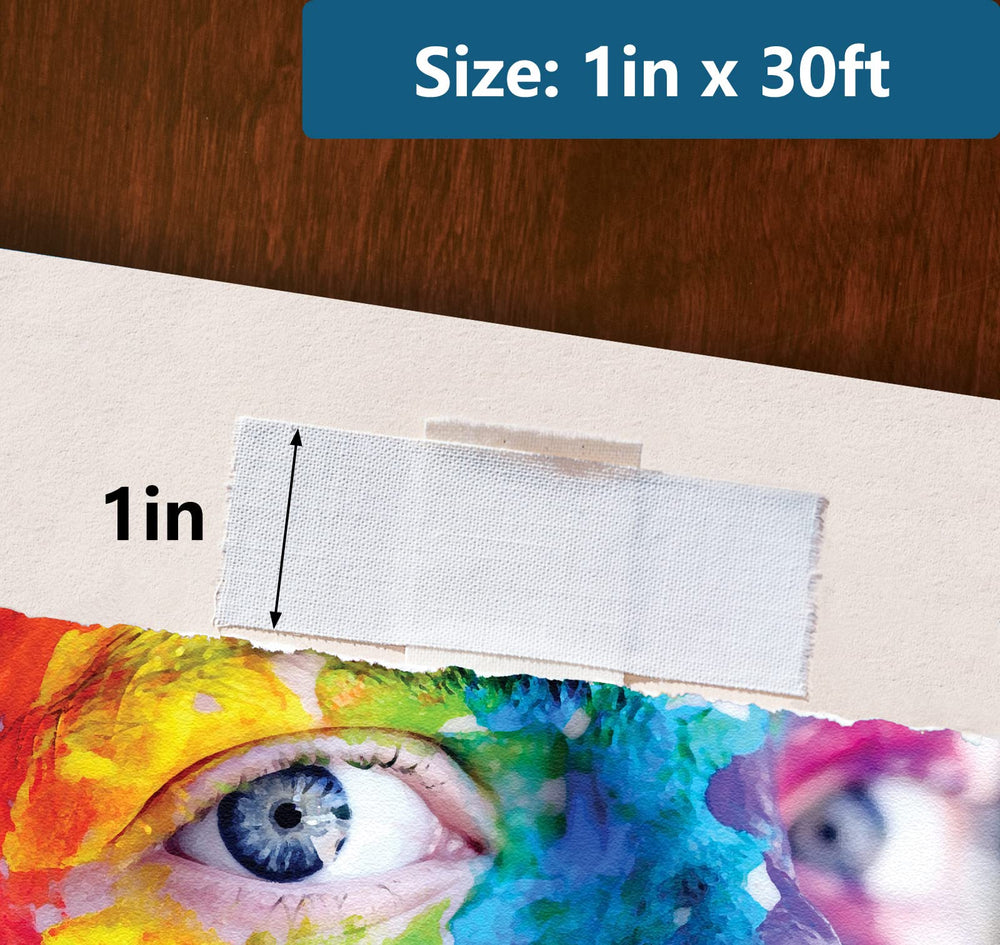 , Water-Activated Linen Tape, Acid Free Neutral pH Self Adhesive Tape for Hinging Artwork, Photo, Poster, 1 Inch X 30 Ft