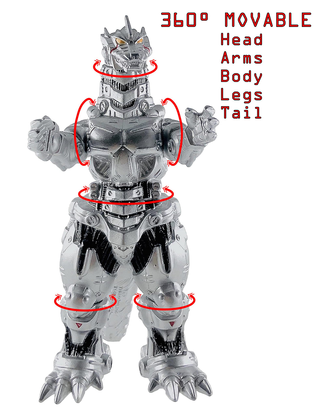 Set of 2 Mecha Godzilla Earth MechaGodzilla Kiryu Toys, Kaiju Universe Action Figures King of The Monsters Movable Joints Movie Series Soft Vinyl, Travel Bag